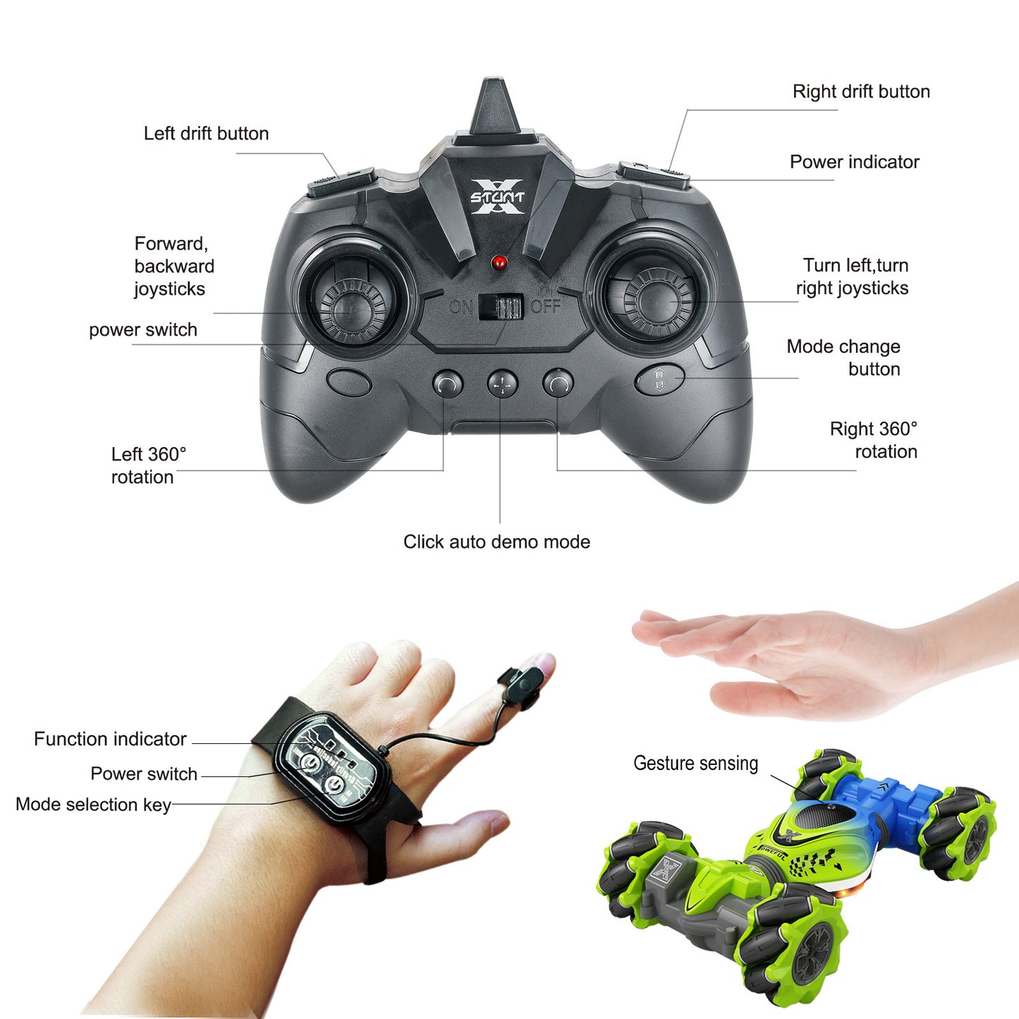 Double-sided Stunt Climbing Toy Remote Control Car